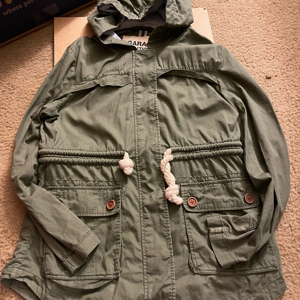Army green nautical parka
